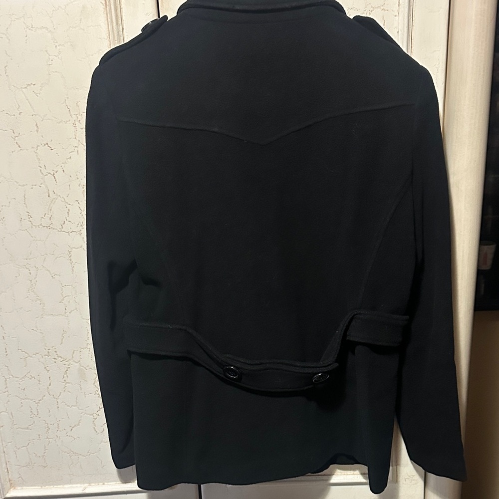 Black Double-Breasted Peacoat - Picture 2 of 4